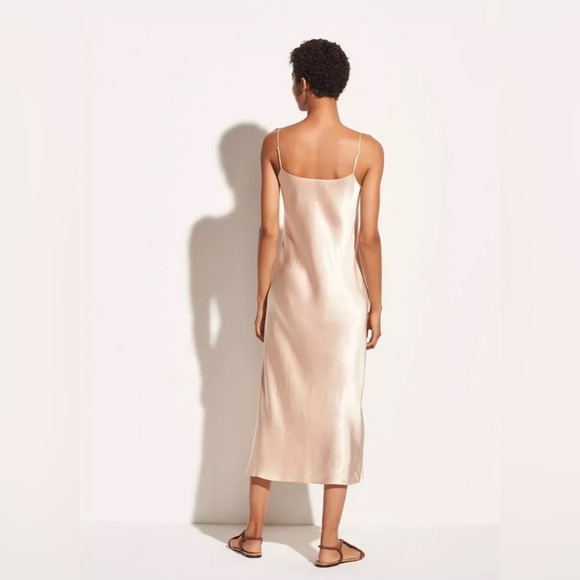 Vince Satin Slip Dress in Champagne - Picture 4 of 10